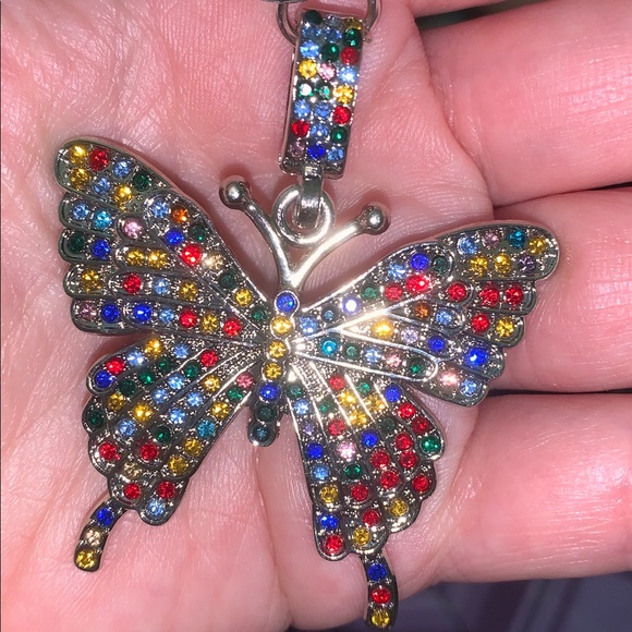 Multicolor Crystal Butterfly Keychain - Picture 5 of 5